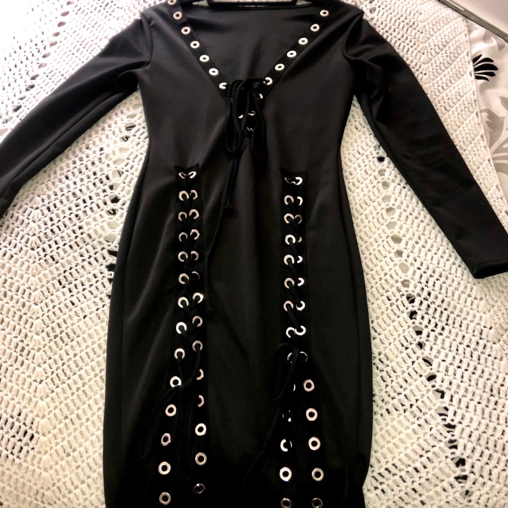 Lace up rocker dress